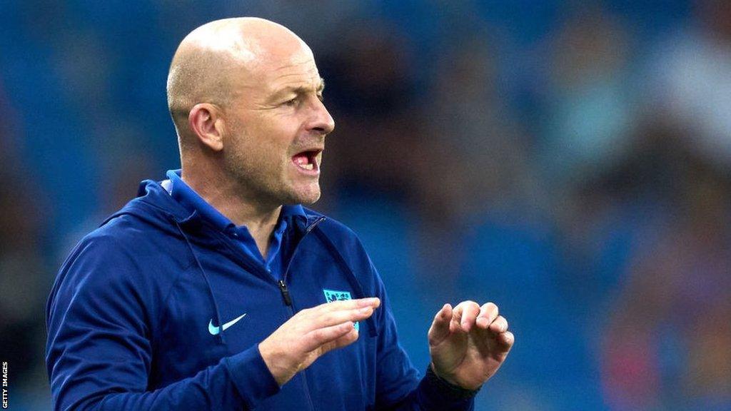 England Under-21s boss Lee Carsley on the touchline during a match