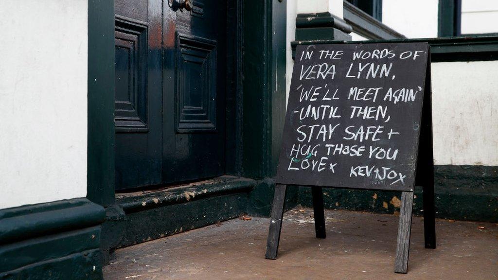 Altrincham pub sign informs customers of closure. March 21, 2020