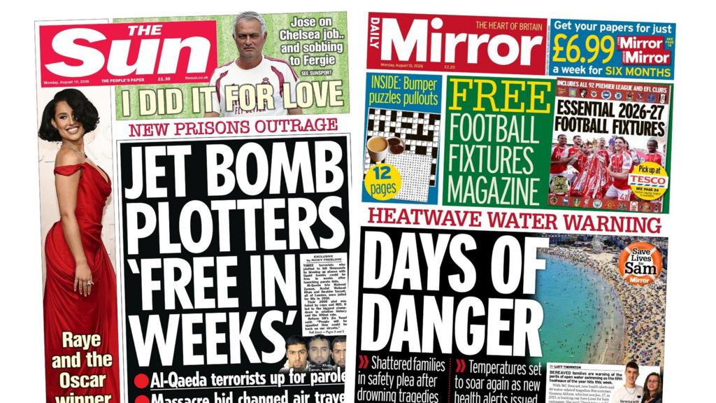 The Papers: 'New prisons outrage' and 'Days of danger'