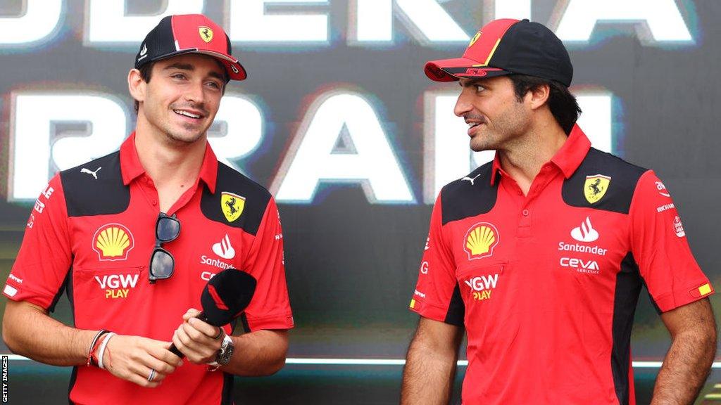 Ferrari's Charles Leclerc and Carlos Sainz