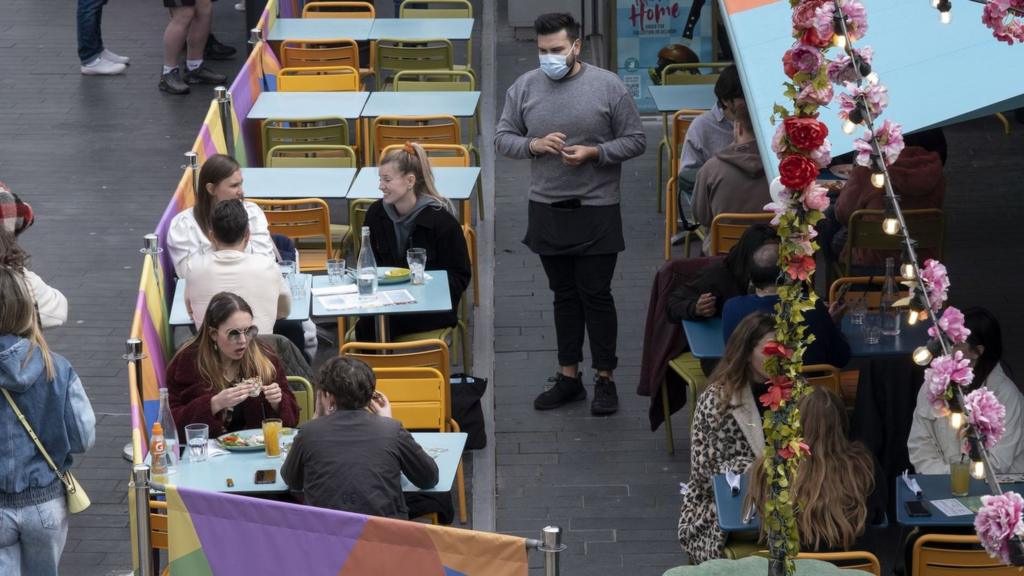 People eating outdoors