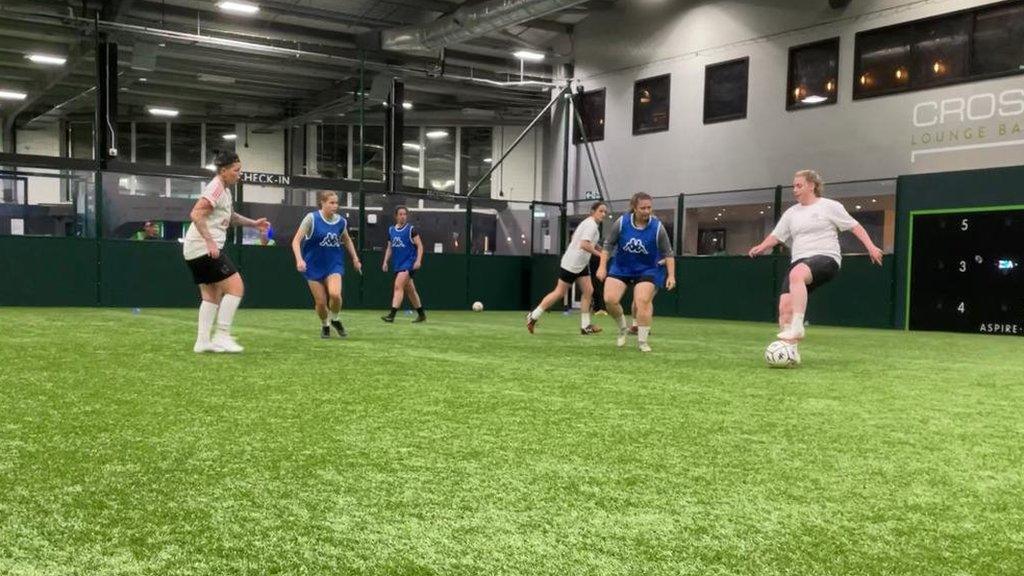 Guernsey FC women in training