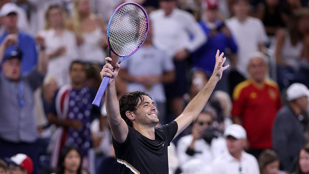 Taylor Fritz celebrates