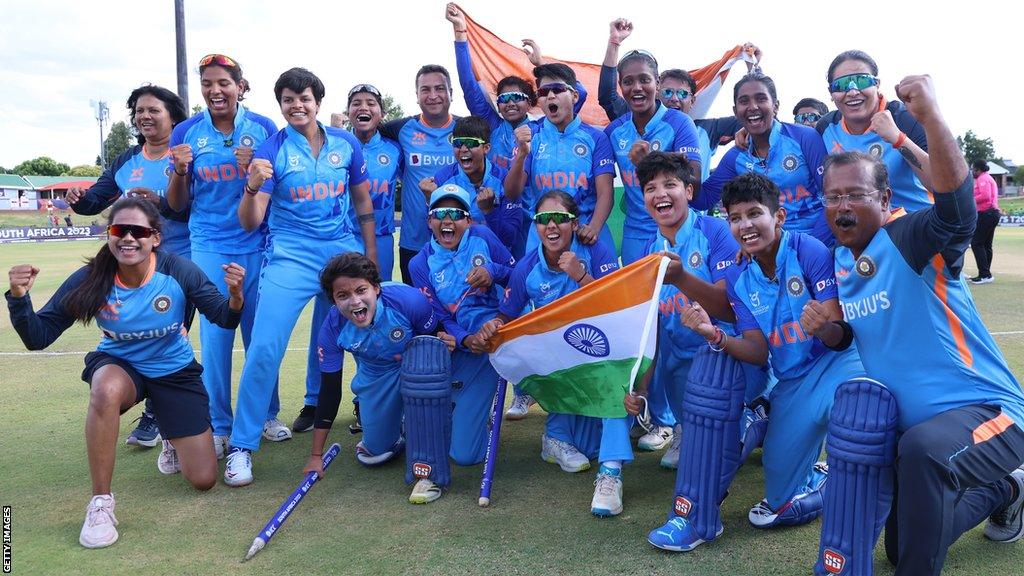 India celebrate winning the Under-19 Women's T20 World Cup