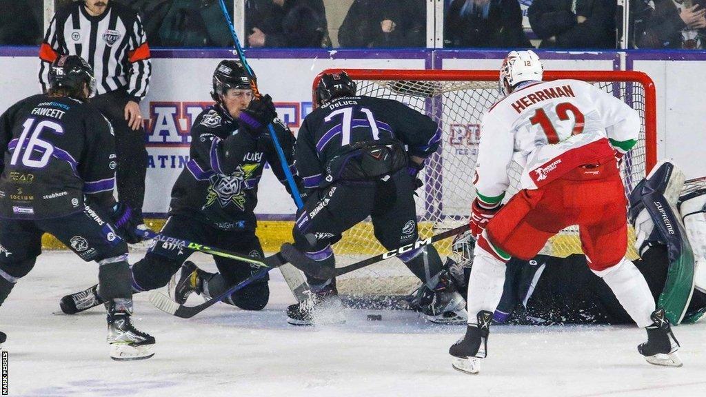 Latest signing Rory Herrman made his debut for Cardiff Devils against Manchester Storm