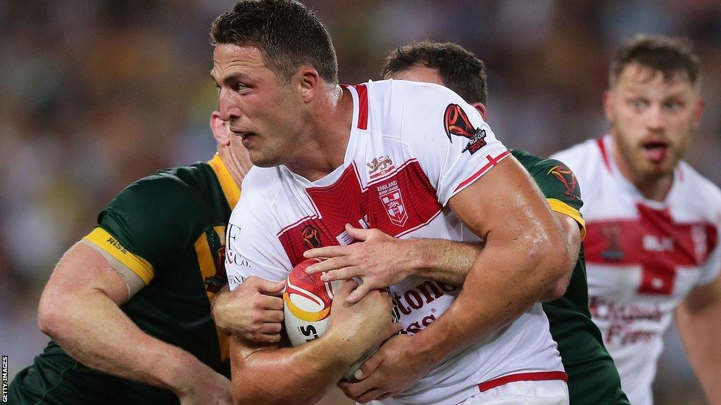 Sam Burgess played for England in the 2017 World Cup final when they lost 6-0 to Australia