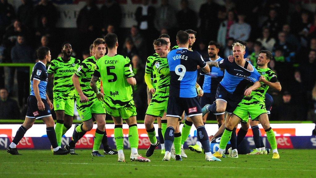 Forest Green and Wycombe scuffle