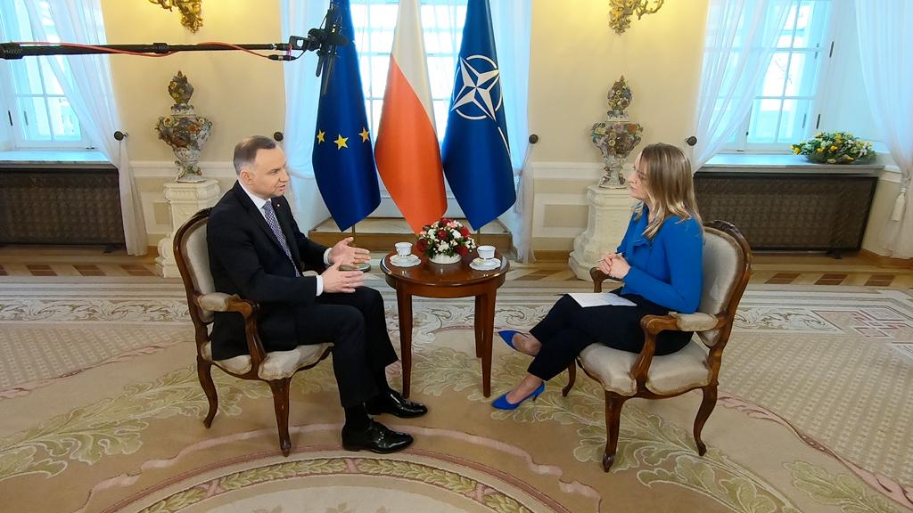 President Duda with Laura Kuenssberg