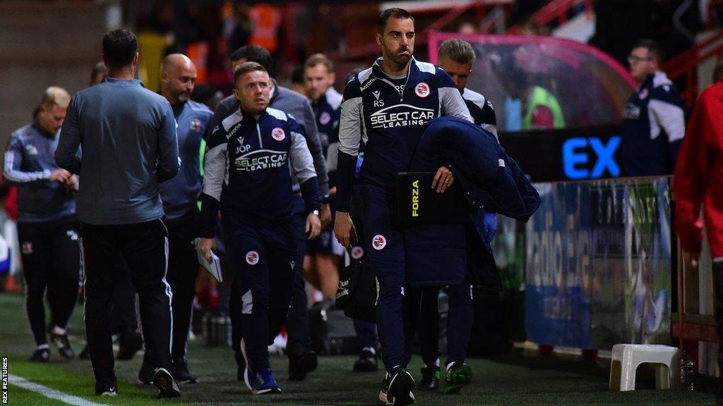 Reading boss Ruben Selles looks tense on the touchline as he watches his team in League One.