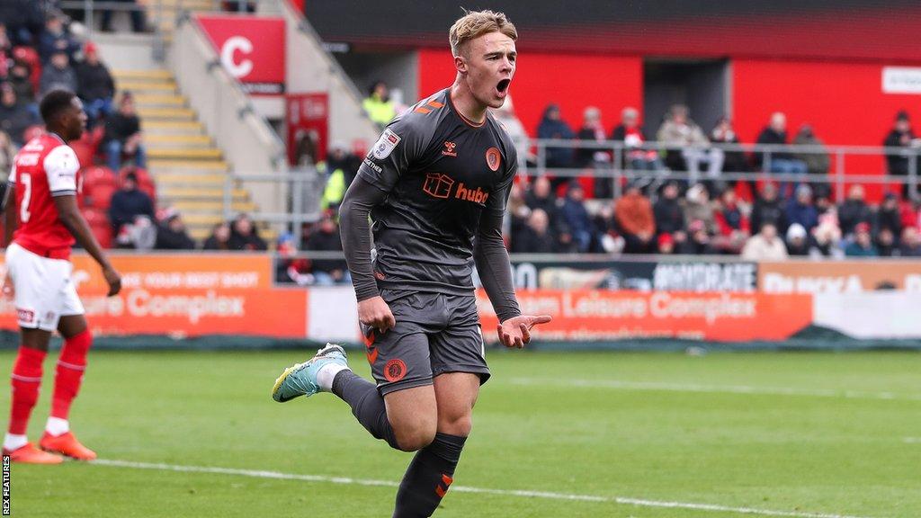 Tommy Conway celebrates scoring for Bristol City