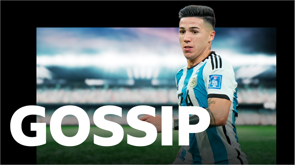 Enzo Fernandez on a graphic that says 'gossip'