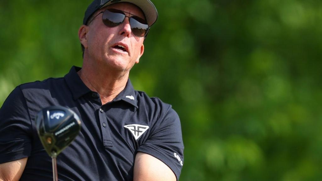 Phil Mickelson playing a shot at US PGA Championship