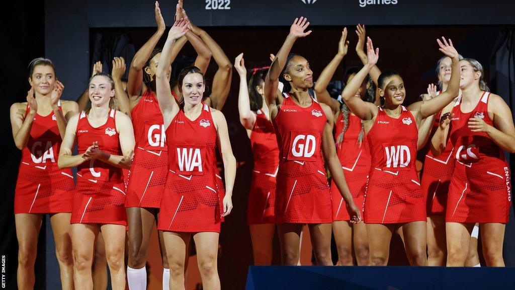 England netballers at Commonwealth Games