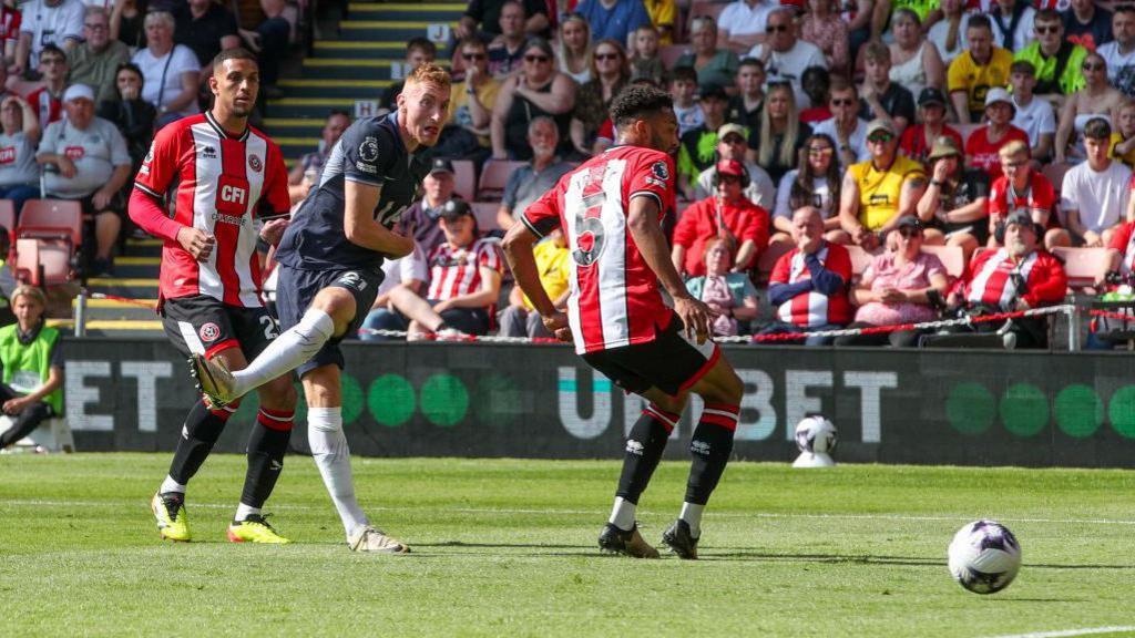 Dejan Kulusevski scoring for Spurs