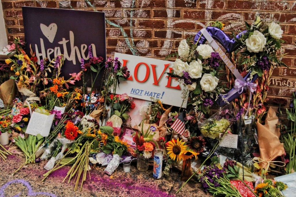 A memorial to Heather Heyer. Charlottesville, 2018