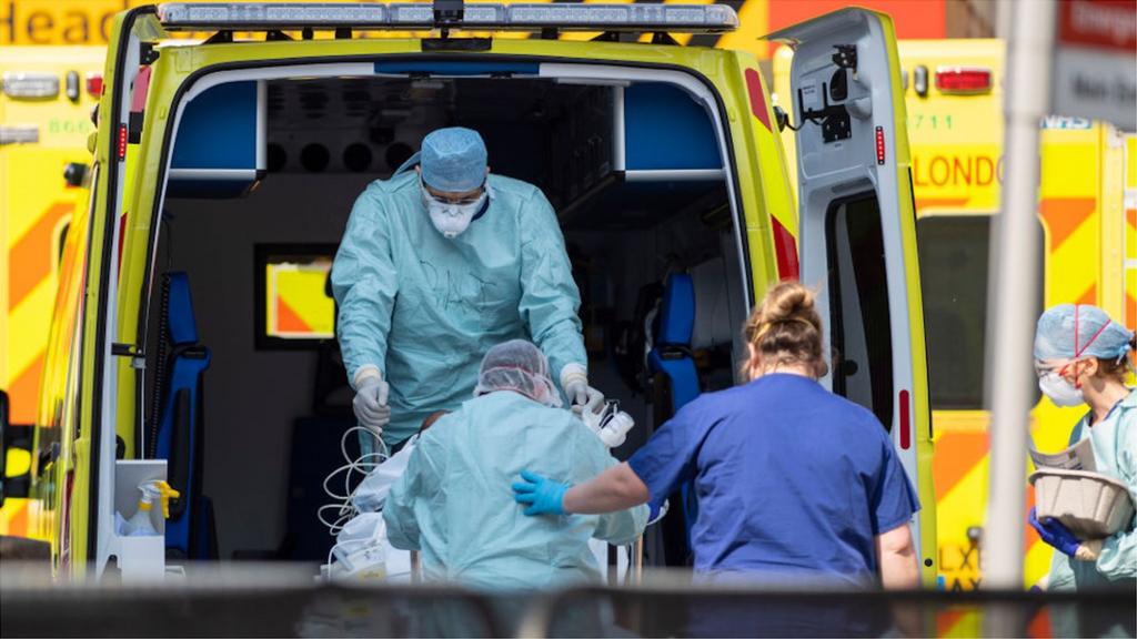 Patient entering an ambulance