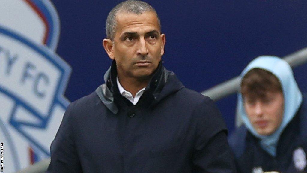 Sabri Lamouchi looks on as Cardiff play during his time as their boss