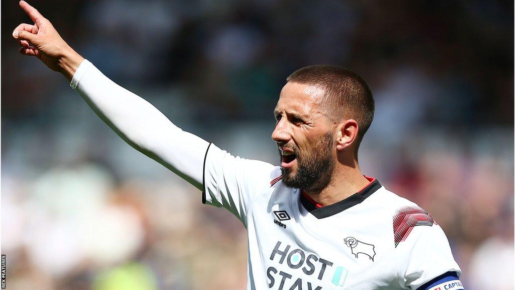 Conor Hourihane in action for Derby