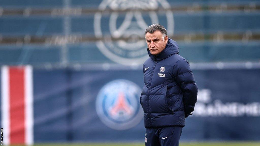 Christophe Galtier during PSG training