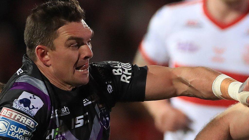 After initially trying to 'run it off' Wakefield veteran Danny Brough eventually went off in the 54th minute of Friday night's 30-12 defeat at Hull KR