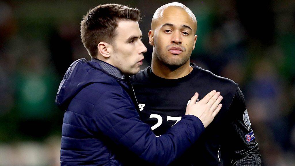 Seamus Coleman with Darren Randolph
