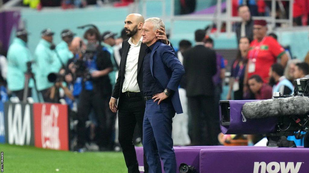 Walid Regragui (left) and Didier Deschamps