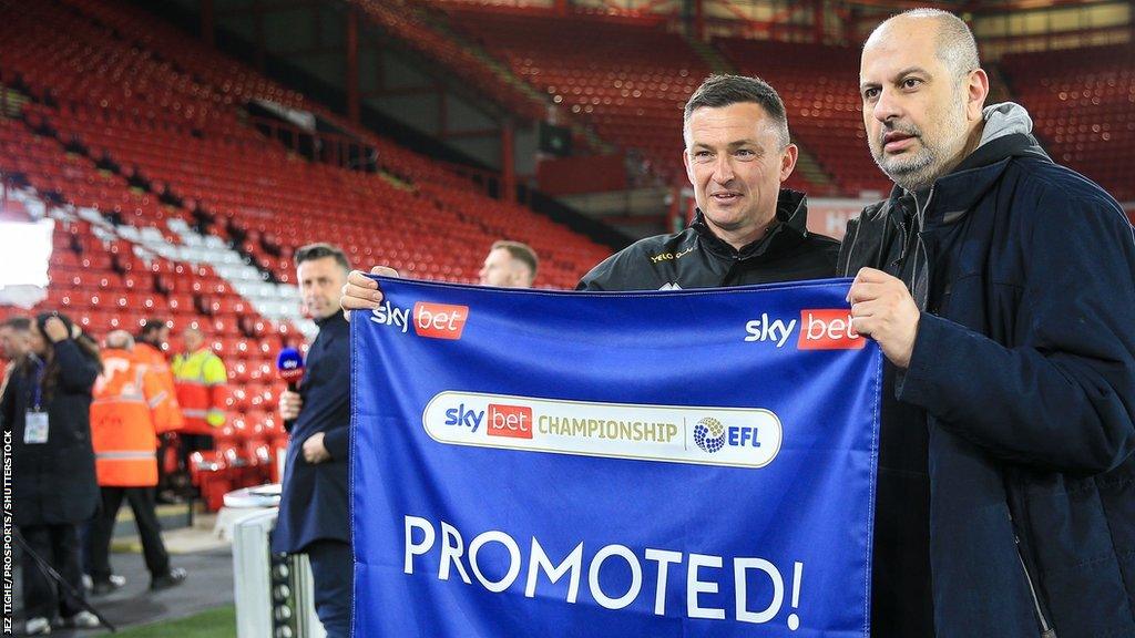 Sheffield United manager Paul Heckingbottom and owner Prince Abdullah