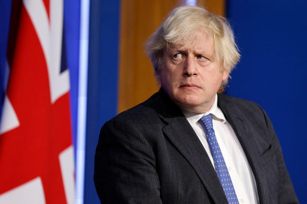 Boris Johnson at a press briefing