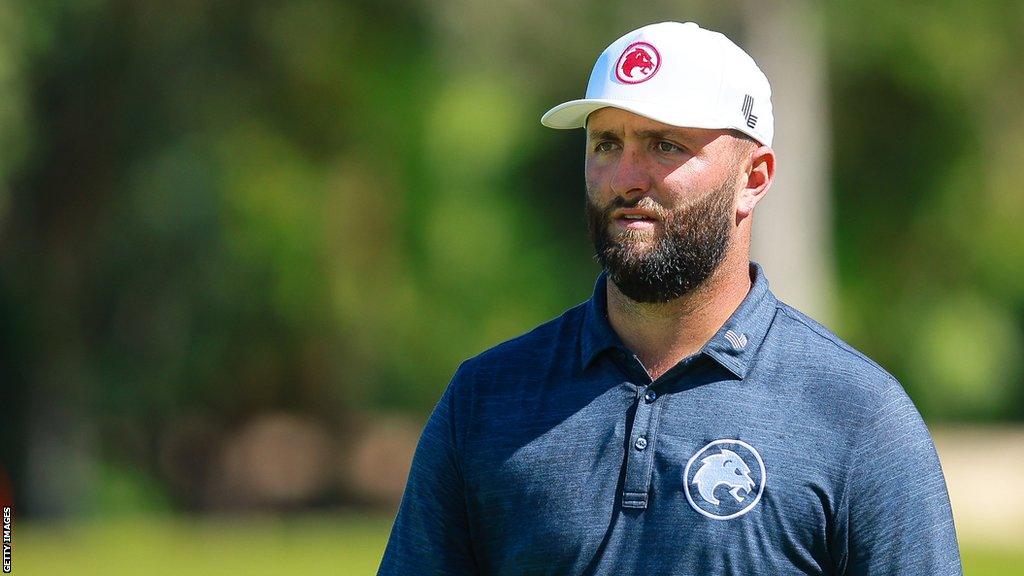 Jon Rahm playing at a LIV Golf event