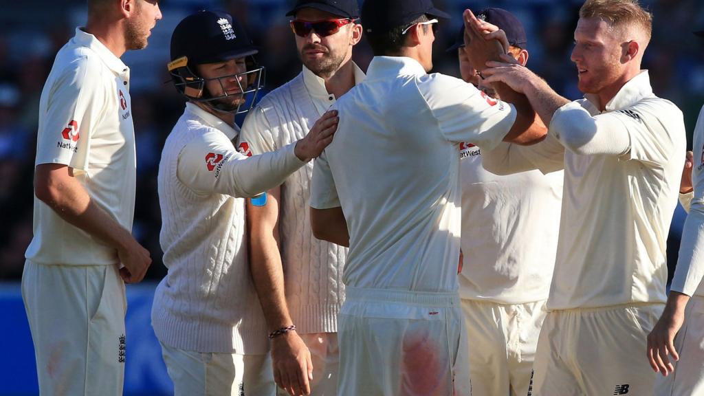 England celebrate the wicket of Roston Chase