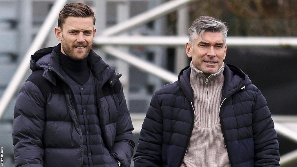 Richard Hughes with his Bournemouth successor as sporting director Simon Francis