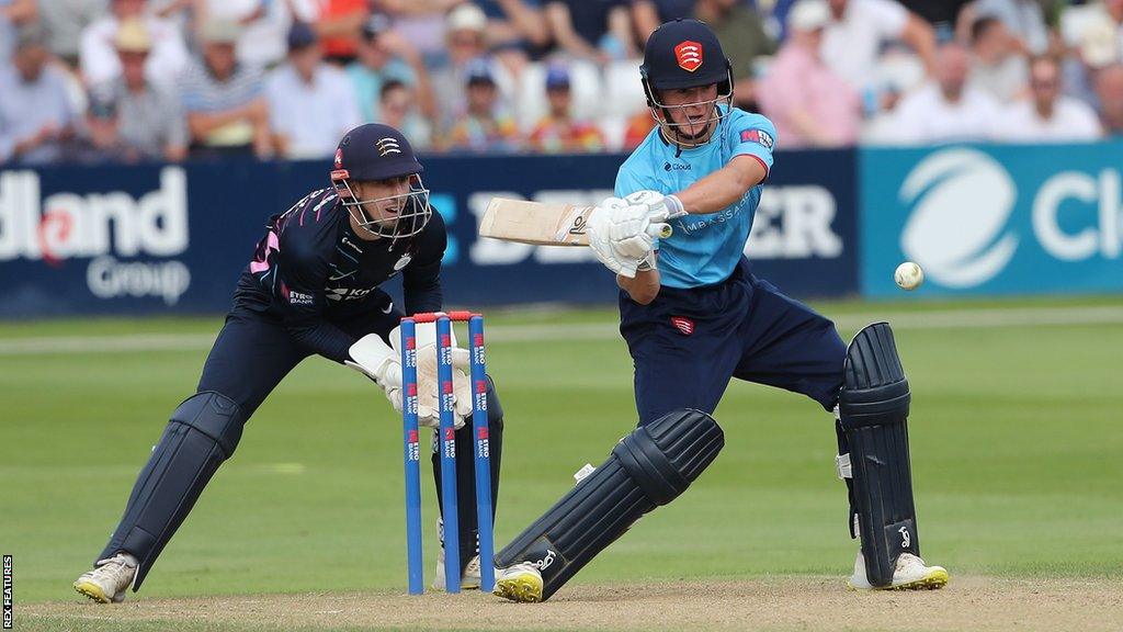 Charlie Allison at the crease batting for Essex in the One-Day Cup