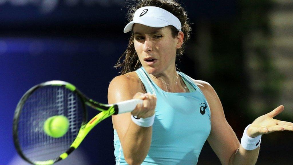 Johanna Konta in action in Dubai