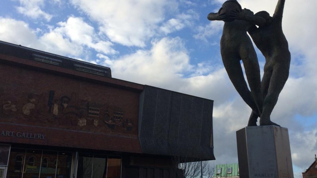 Statue outside Potteries Museum