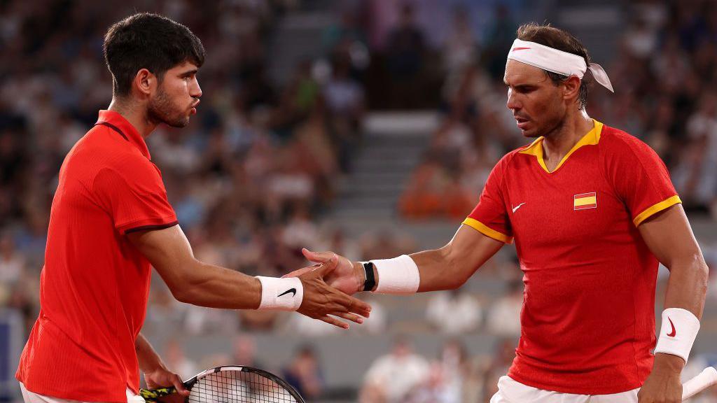 Carlos Alcaraz and Rafael Nadal at the Olympics