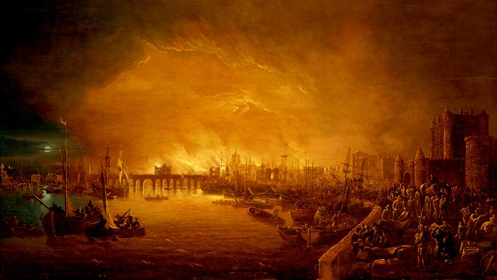 The Fire of London, September 1666 - unknown artist