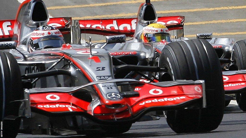 Former team-mates Fernando Alonso and Lewis Hamilton