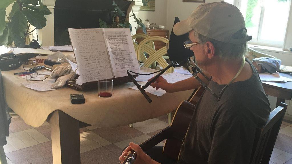 Daniel Antopolsky recording his second album at home in 2016