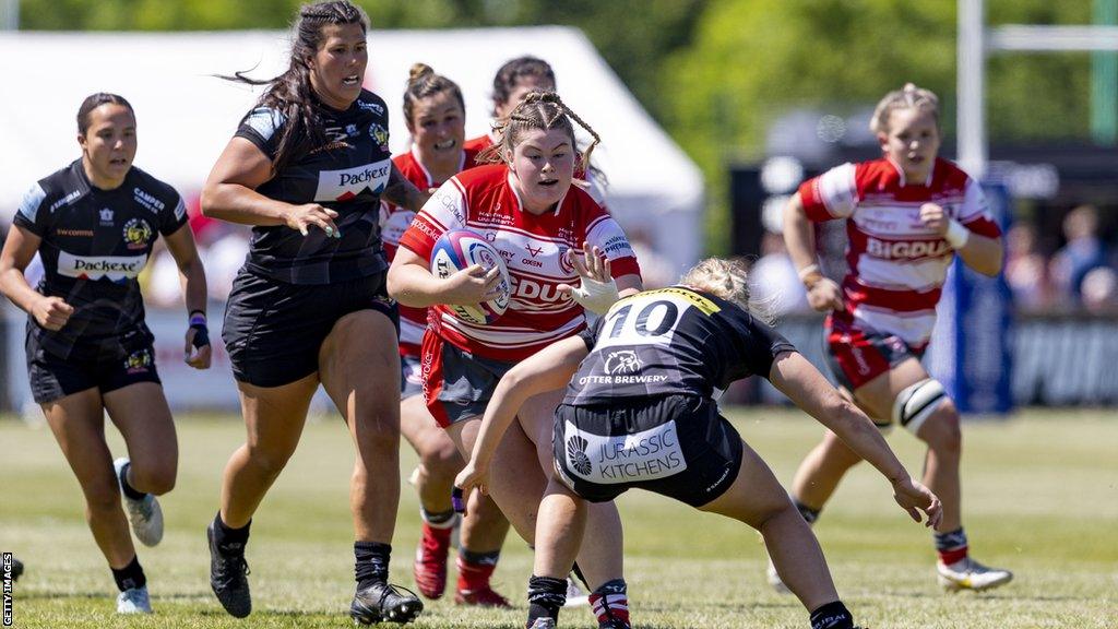 Gloucester-Hartpury's Maud Muir in action against Exeter Chiefs