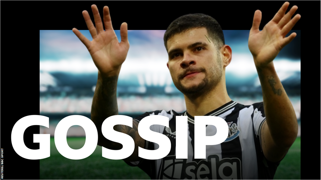 Bruno Guimaraes and the BBC Sport Gossip logo