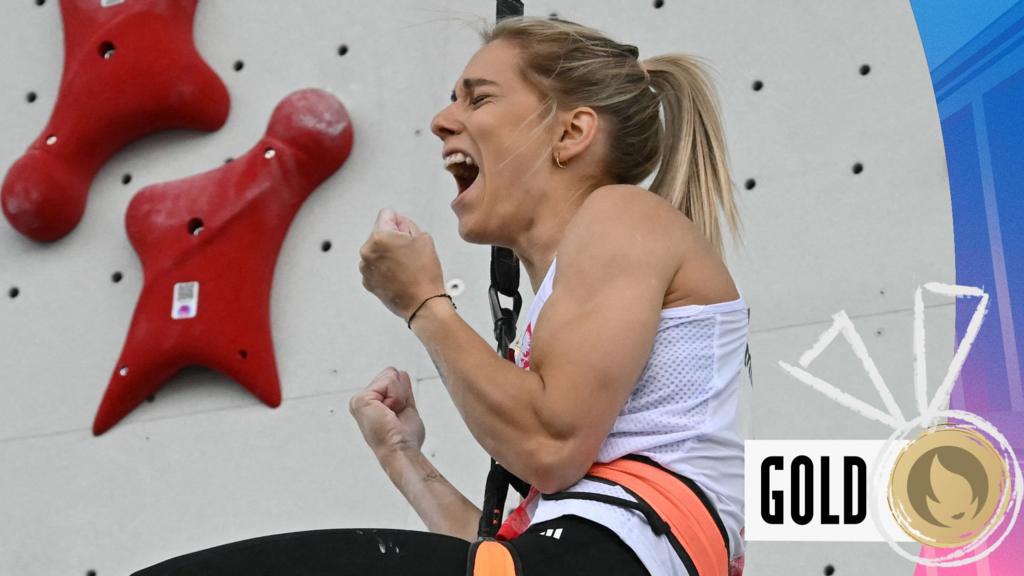 'Spiderwoman' Miroslaw wins speed climbing gold