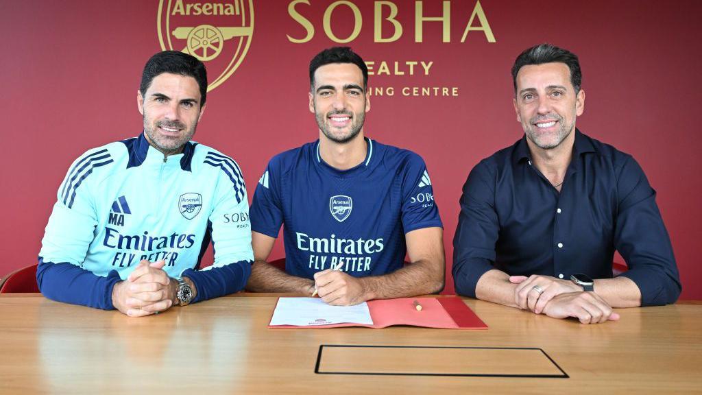 Mikel Merino signs deal alongside boss Mikel Arteta and sporting director Edu