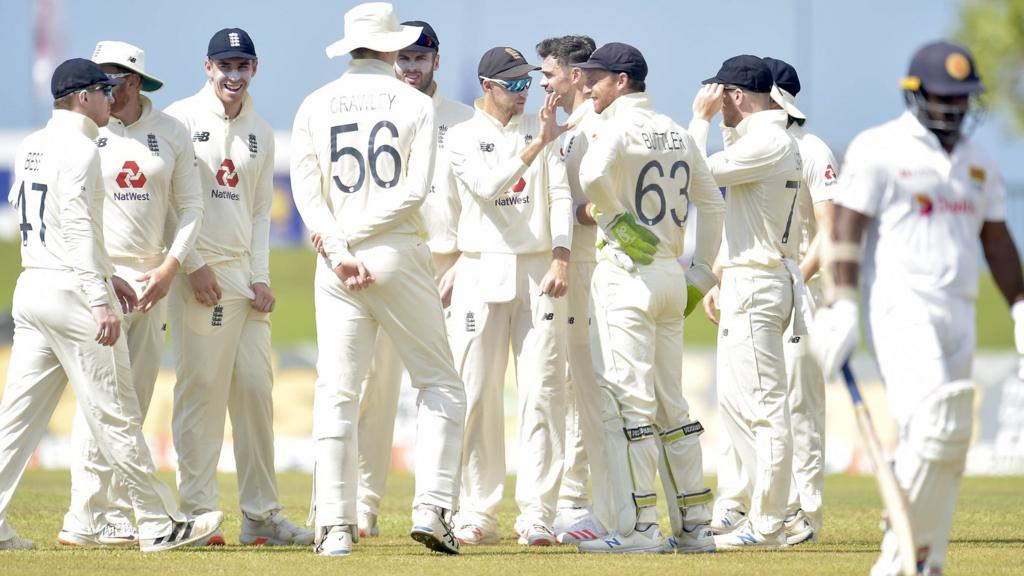 England celebrate a wicket