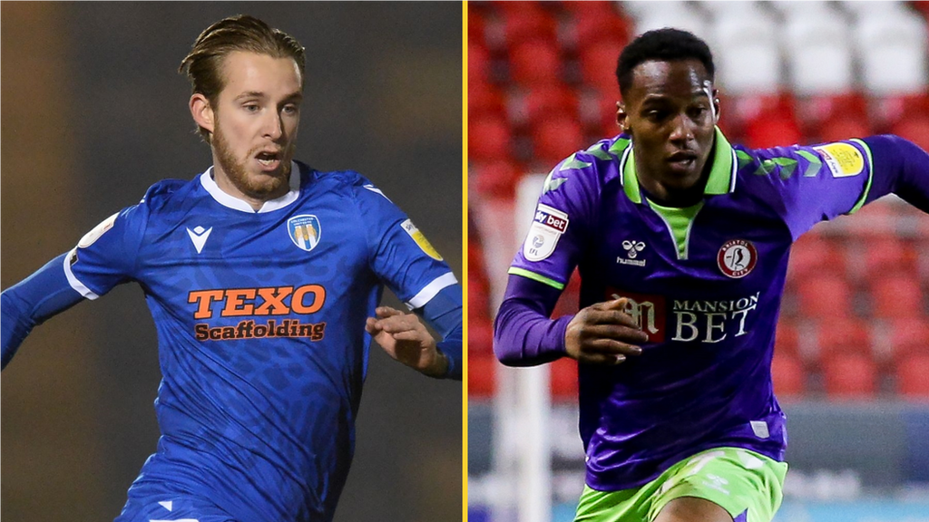 Opi Edwards playing for Bristol City and Ben Stevenson playing for Colchester