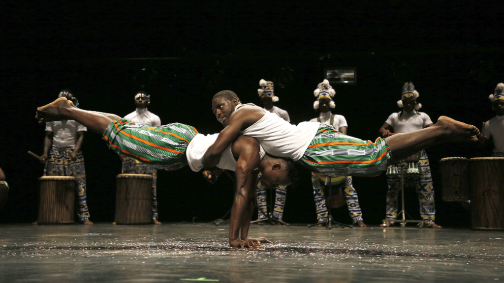 Members of a Burkinabè circus group at the Rencontres Interculturelles du Cirque d'Abidjan in Abidjan, Ivory Coast - Wednesday 16 March 2022