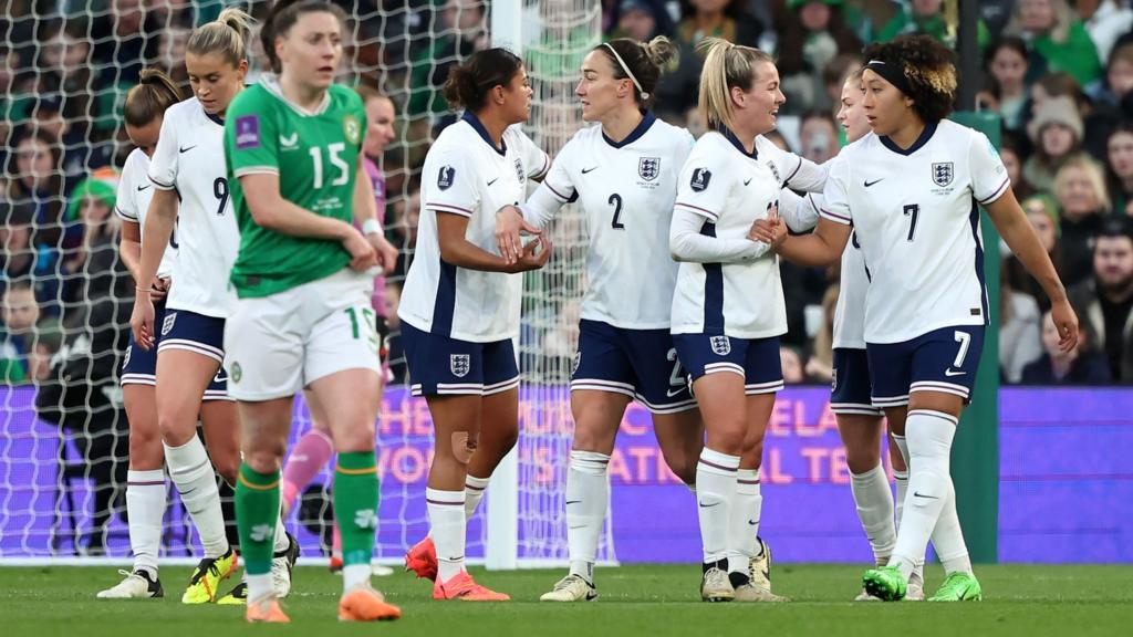 England players celebrate