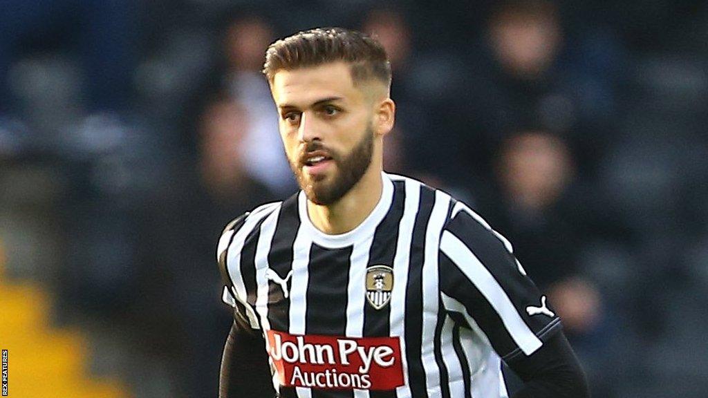 Geraldo Bajrami in action for Notts County before his injury