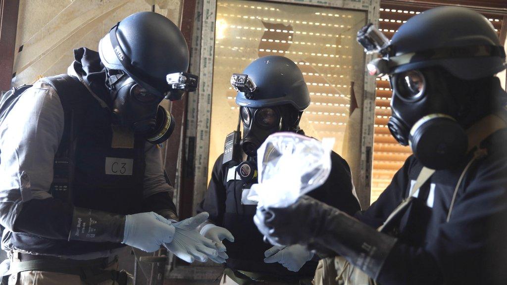 UN chemical weapons inspectors in Syria