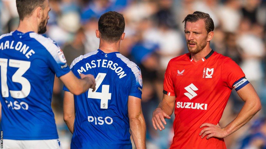 Alex Gilbey (right) rejoined MK Dons after his contract with Charlton Athletic expired