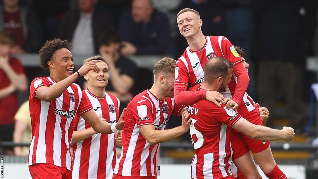 Jay Stansfield celebrates a goal